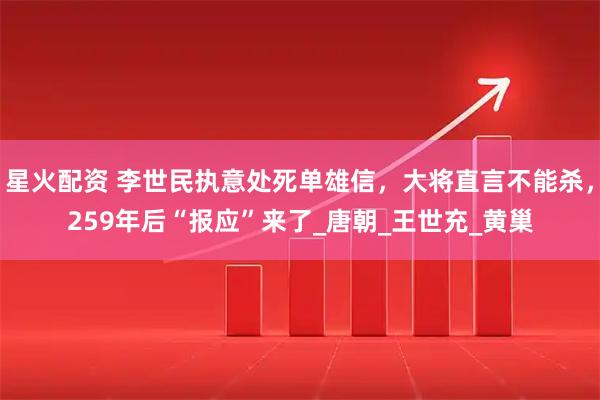 星火配资 李世民执意处死单雄信，大将直言不能杀，259年后“报应”来了_唐朝_王世充_黄巢