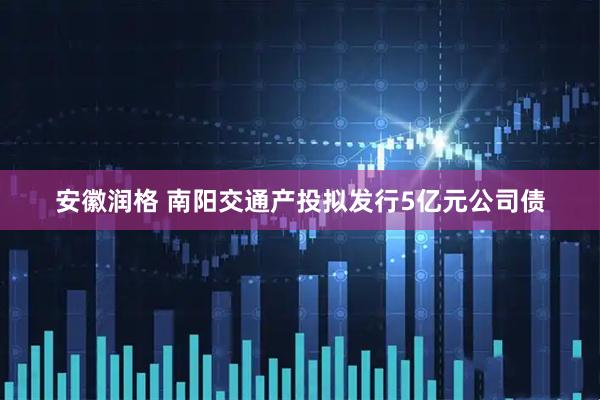 安徽润格 南阳交通产投拟发行5亿元公司债